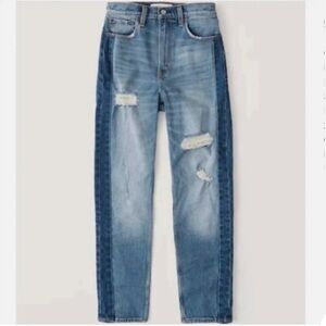Abercrombie‎ & Fitch the Mom High Rise Two Tone Jeans